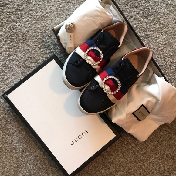 Gucci Shoes - Gucci Ace Bow Low Top Satin Sneaker 6 US